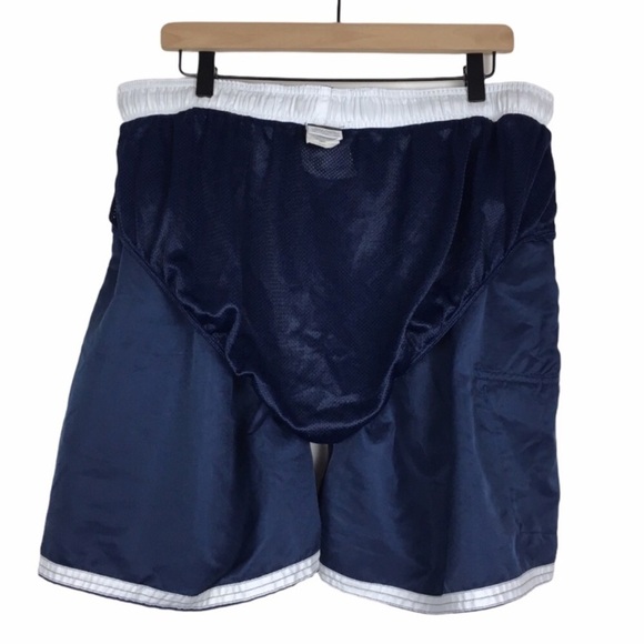 NIKE Swim Trunks Shorts Men Navy Blue White Spellout Classic Beach Pool Size XXL - Picture 7 of 12